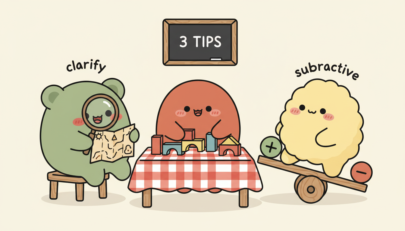 三個校準概念：說清楚 vs 放手、策略 vs 指導、加法 vs 減法