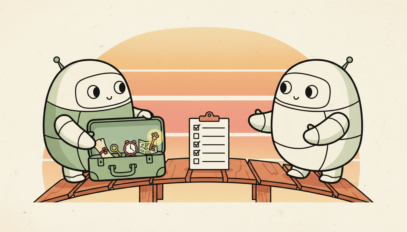 Context 交接儀式：今天的 Agent 打包關鍵資訊傳遞給明天的 Agent