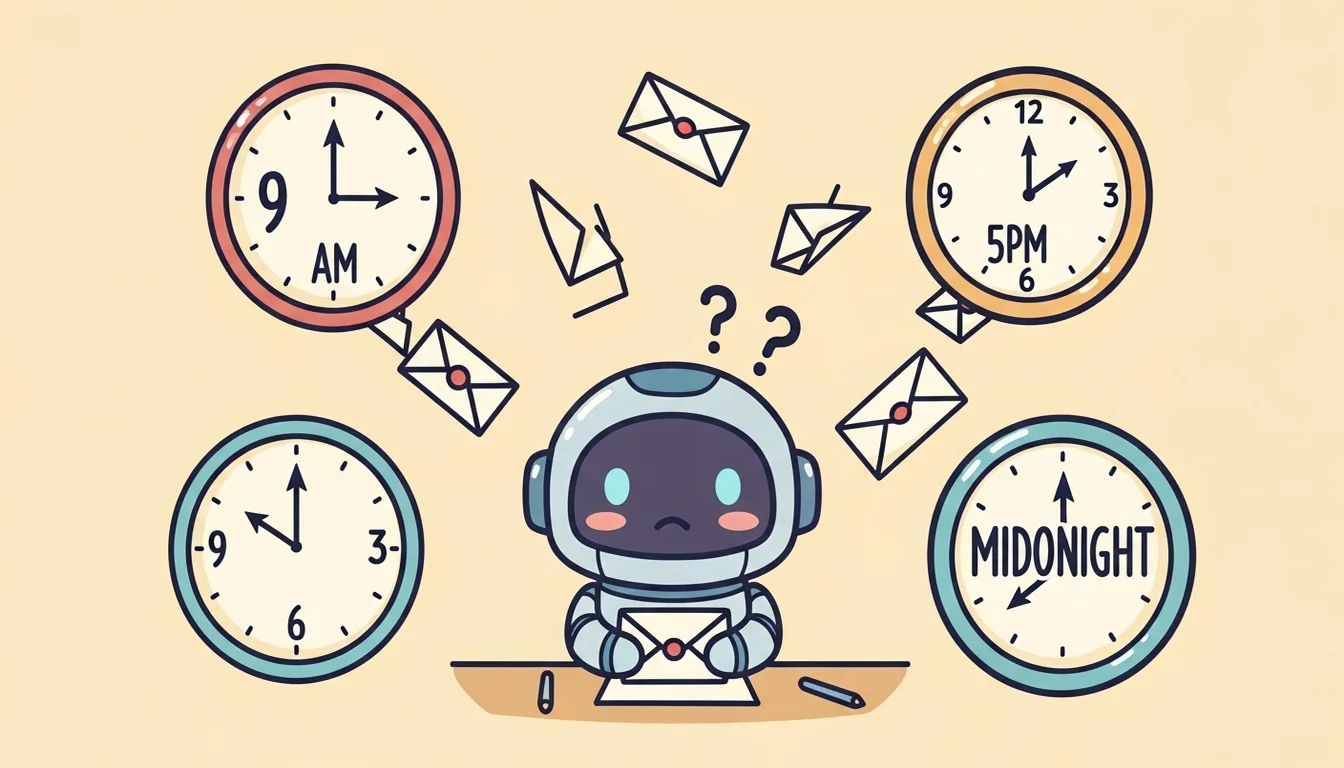 Agent 在多個時區的時鐘之間工作，信件從縫隙中掉落